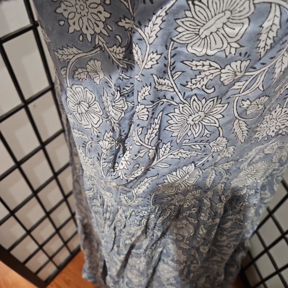 Daughters of India XL Blue & White Floral Maxi Length Dress - Picture 4 of 8